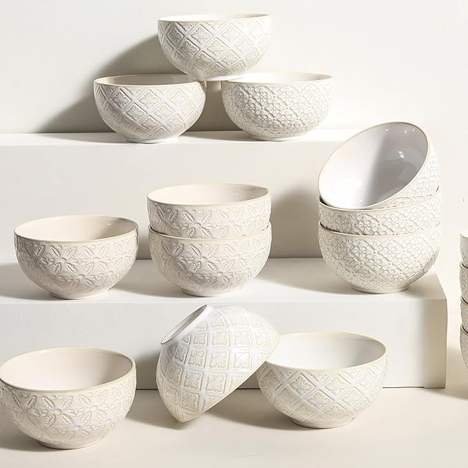 26 OZ Cereal Bowls Set of 4, Ceramic Soup Bowl - Image 9