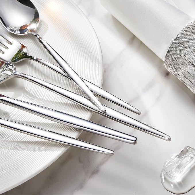 18/10 Silverware Set for 4, 20 Piece Stainless Steel Flatware Cutlery Set | - Image 3