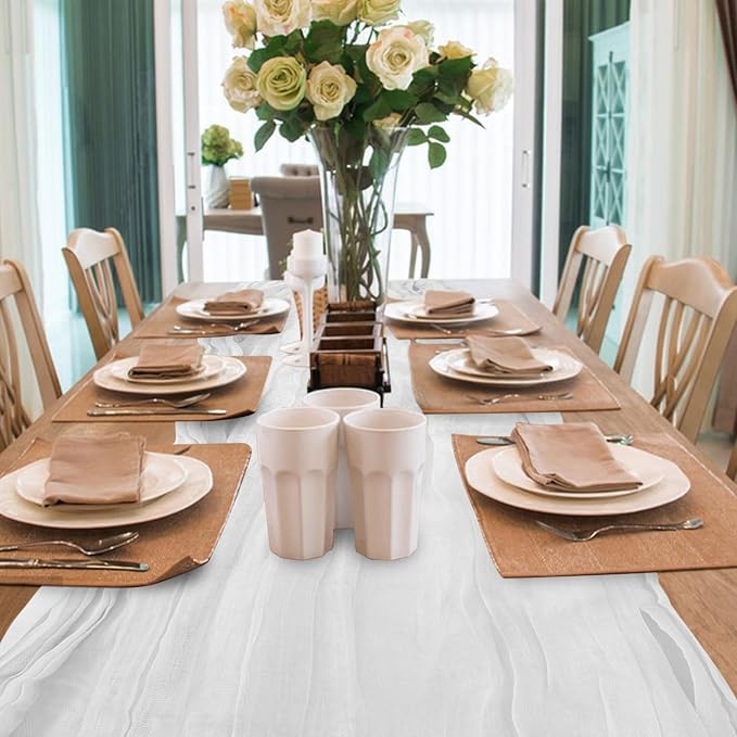 6 Pack Cheesecloth Table Runner 10Ft Christmas Gauze Boho Table Runners - Image 7