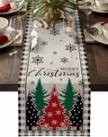Christmas Trees Table Runner 48 Inches Long, Xmas Snowflake Retro Table Runners by Unknown