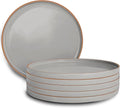MORA Ceramic Flat Dinner Plates Set of 6, 10.5 in High Edge Dish Set by MORA
