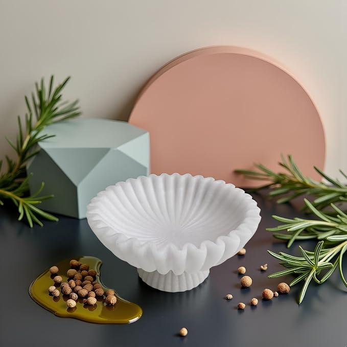 10" Large Decorative Bowl decor, Scalloped Bowls - Image 6