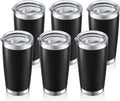 20oz Tumbler Bulk with Lid Stainless Steel Tumblers, 6 Pack | Leak Proof Lid by Unknown