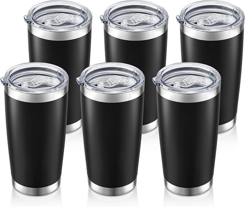 20oz Tumbler Bulk with Lid Stainless Steel Tumblers, 6 Pack | Leak Proof Lid by Unknown