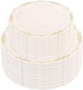 U-QE 100 PCS Ivory Plastic Plates by U-QE