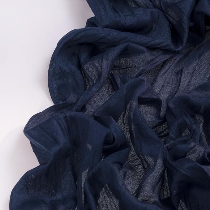 DeZerlor Navy Blue Cheesecloth Table Runner 1 Pack Christmas Runner | 120Inches - Image 3