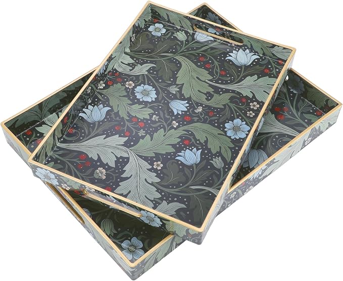 2 Pcs Serving Trays with Handle Plastic Tray by Unknown