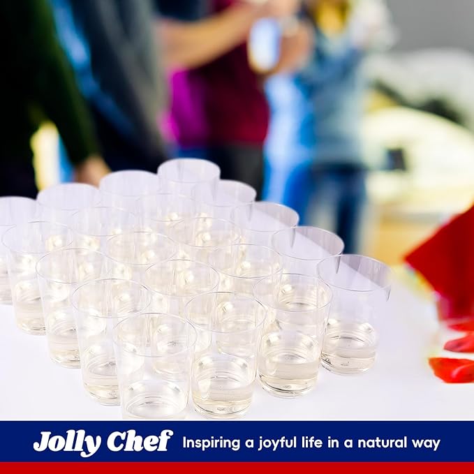 JOLLY CHEF 14 oz Clear Plastic Cups, 100 Pack Heavy-duty Party Glasses - Image 7