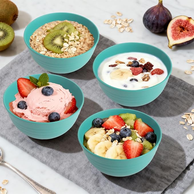 Wheat Straw Bowls 10 OZ, Unbreakable Ice Cream Bowls Set of 6, Reusable Mini - Image 2