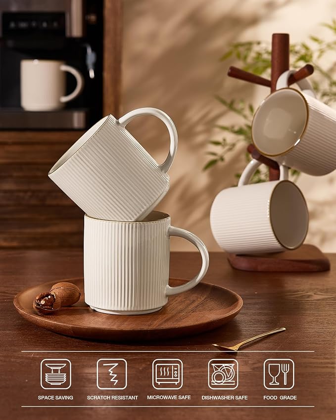 famiware Coffee Mug Set for 4, Star 16 oz Catering Mugs Cup Set - Image 7