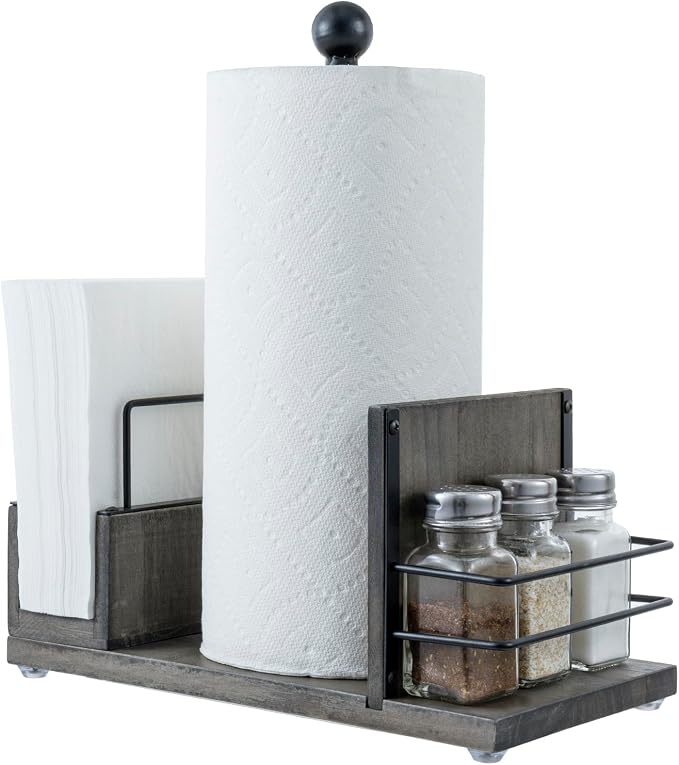 MyGift Rustic Gray Wood Paper Towel & Napkin Holder by MyGiftHome