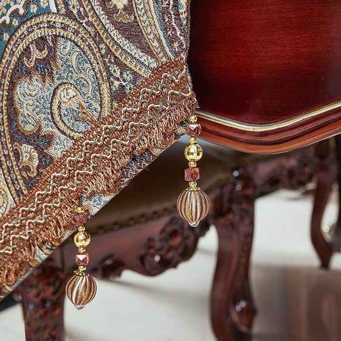 Luxury Vintage Design Table Runner 60 inches Long Embroidery Jacquard Fabric - Image 4
