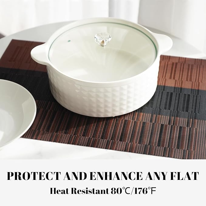 Placemats Set of 4 Vinyl/Plastic Woven Place Mats - Image 4