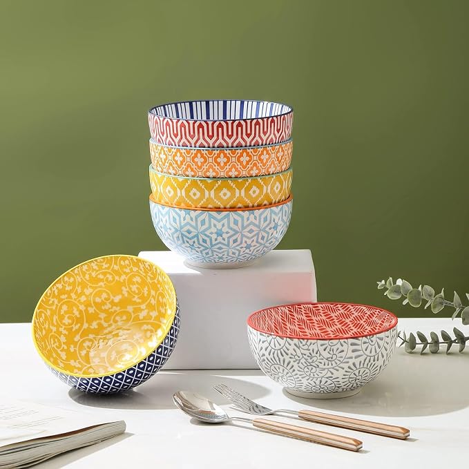 Selamica Ceramic 12 OZ Dessert Bowls Set, Ice Cream Bowls, 4.7 Inch Small Bowls - Image 3