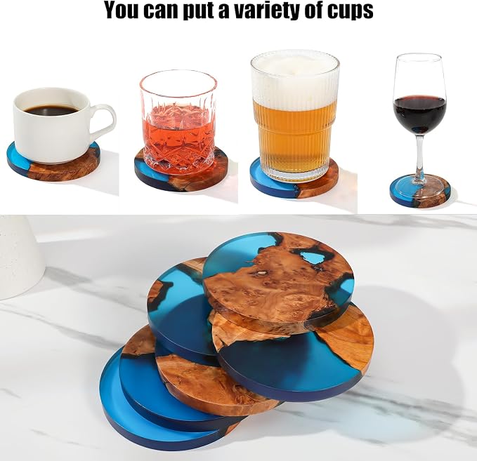 Wooden Beverage Coaster Set of 6 - Image 2