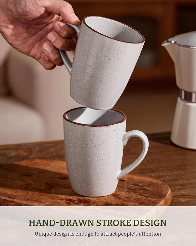 famiware Venus Coffee Mugs Set of 6, 13 oz Ceramic Stoneware Mug Cup Set | - Image 3