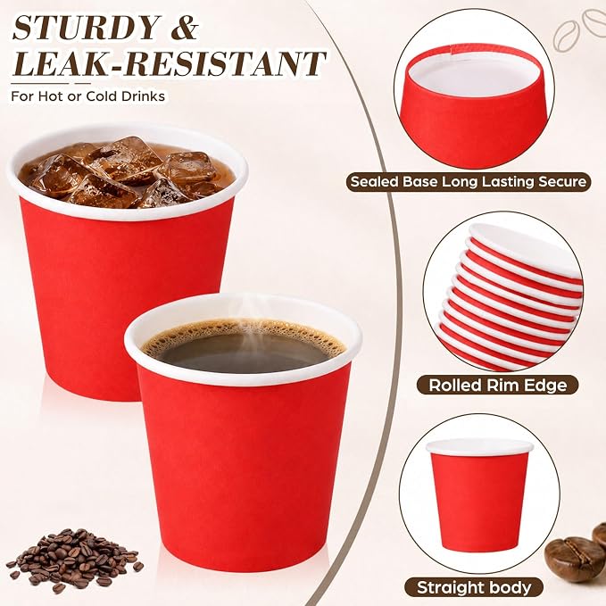 300 Pcs Mini Coffee Cups Brown Culture Cup 2oz Disposable Bathroom Cups Paper - Image 2
