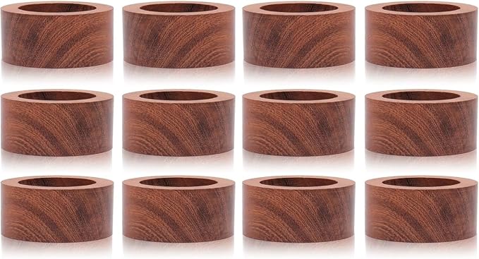 Wood Napkin Rings Set of 12 Napkin Holders Buckles by Shafa+impex