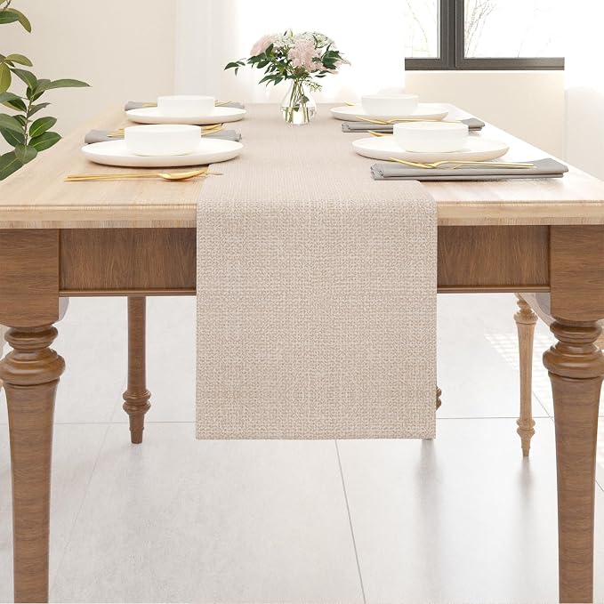 2 Piece Fabric in 1 Soft Faux Linen Table Runner by NATUS+WEAVER