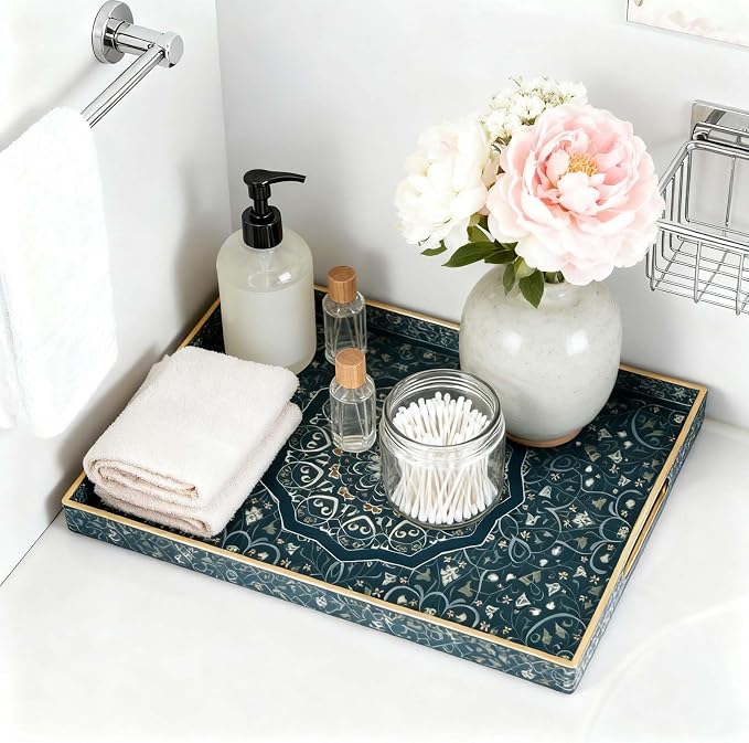 Plastic Serving Tray with Handles, Large Ottoman Tray - Image 7