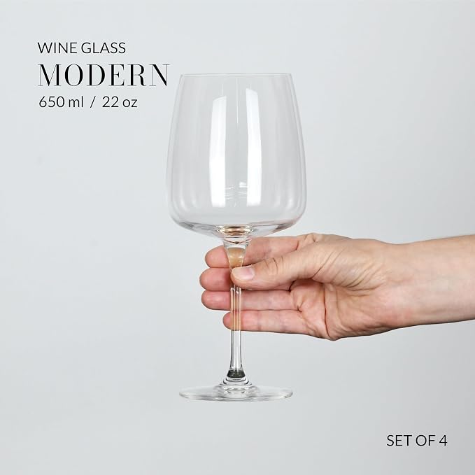 Krosno Large White Wine Glasses, 16.2 oz, Modern Collection, Premium - Image 3