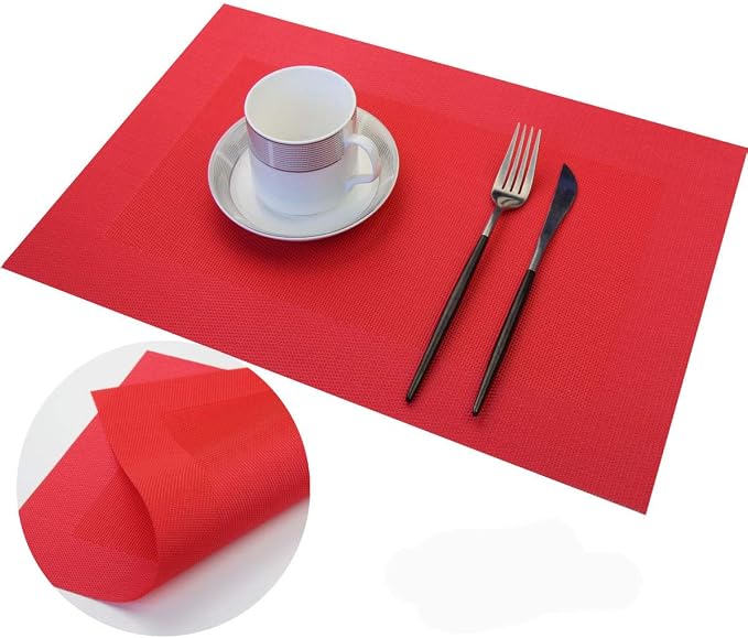PIGCHCY Placemats Vinyl Washable Table Mats Elegant Non-Slip Placemats - Image 4