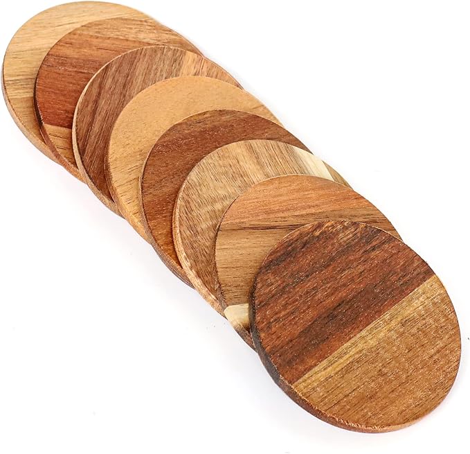 36 Pieces Unfinished Wood Coasters, 4 Inch Round Acacia Wooden Coasters - Image 4