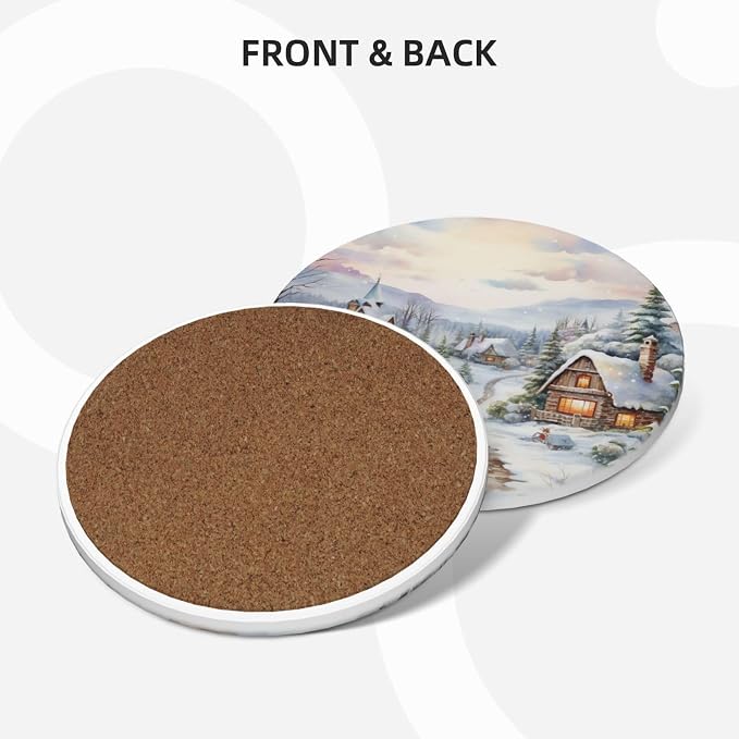Coasters Set of 6, Coasters for Drinks Absorbent Stone - Image 4