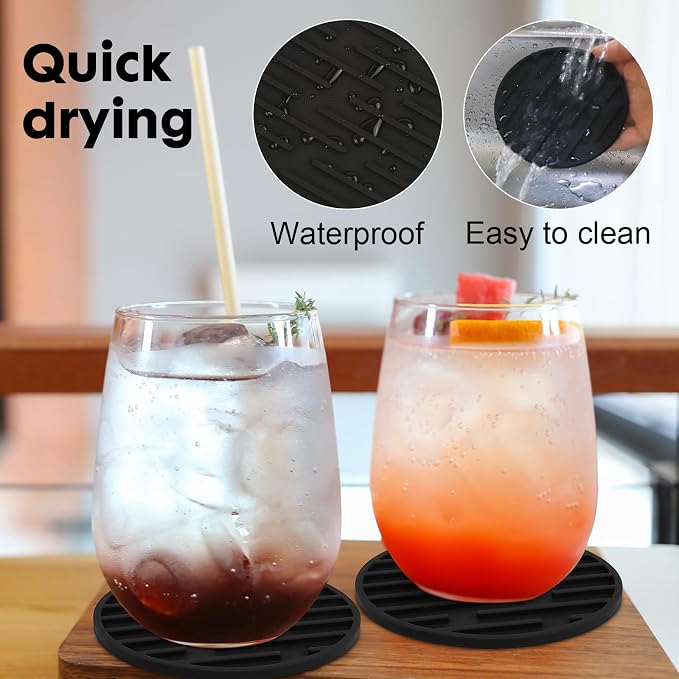 Silicone Coasters for Drinks Coaster Set of 6 pcs Cup Coasters - Image 2