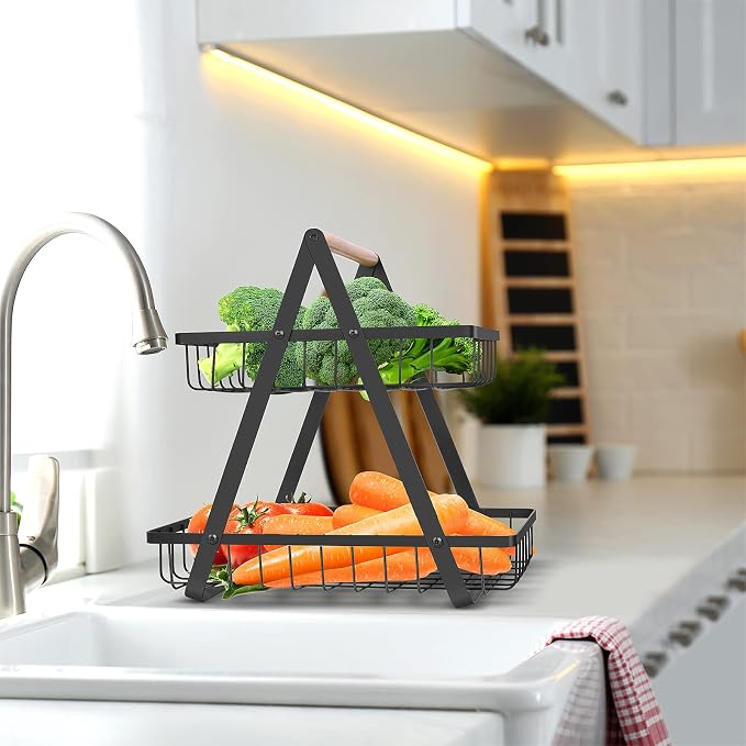 mahueeol 2-Tier Metal Fruit Basket - Image 2