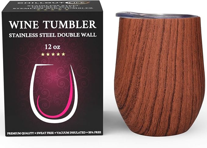 CHILLOUT LIFE 12 oz Stainless Steel Wine Tumbler - Image 2