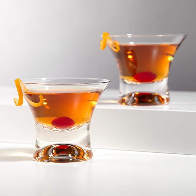 Viski Heavy Base Stemless Manhattan Glasses Set of 2 - Image 4