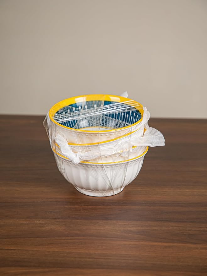 Yeacccng Bohemian Cereal Bowls Set of 4, 27 Oz Ribbed Exterior Ceramic Bowls - Image 13
