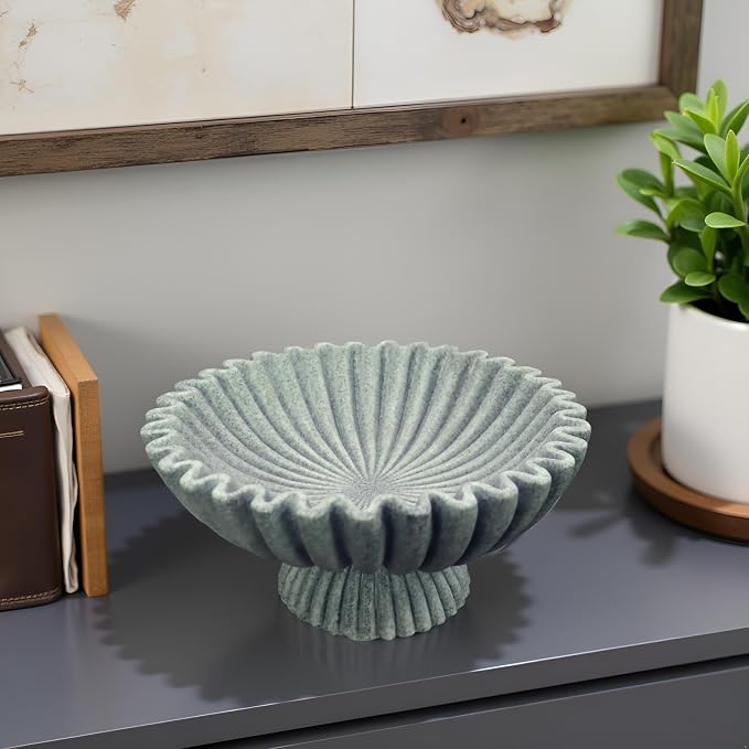 10" Large Decorative Bowl decor, Scalloped Bowls - Image 6