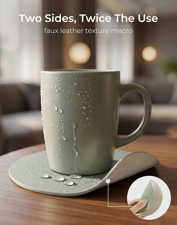 Leetaltree Reversible Leather Coasters Set of 12 - Image 2