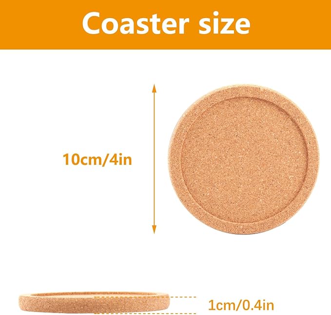 6 PCS Cork Coasters with Lip, Reusable with Lips Set Extra Thick Perfect - Image 2