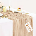 6 Pack Champagne Cheesecloth Table Runners 35x120 Inches Beige Cheese Cloth by BlueTopCoLtd