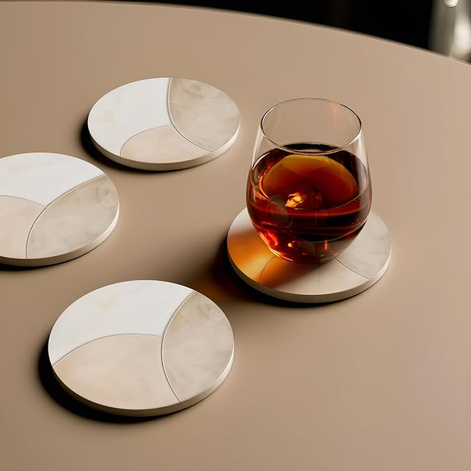 VEYRO Ceramic Coasters Set of 4 – Absorbent Stone Drink Coasters - Image 8