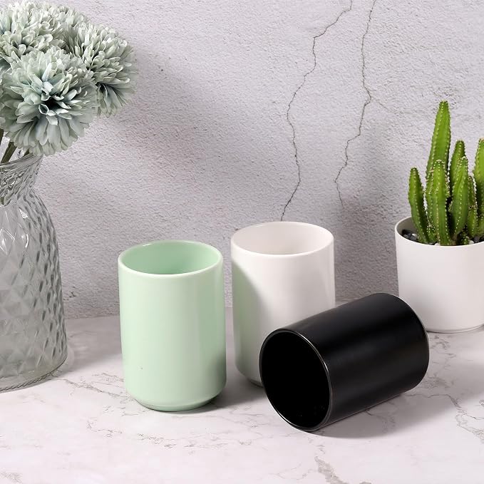 HARFINGTON Japanese Ceramic Tea Cups 8oz / 240ml Simple Solid Color No Handle - Image 6
