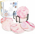 AD Set of 6 Coasters for Drinks Absorbing Round Ceramic Stone Coaster by AD