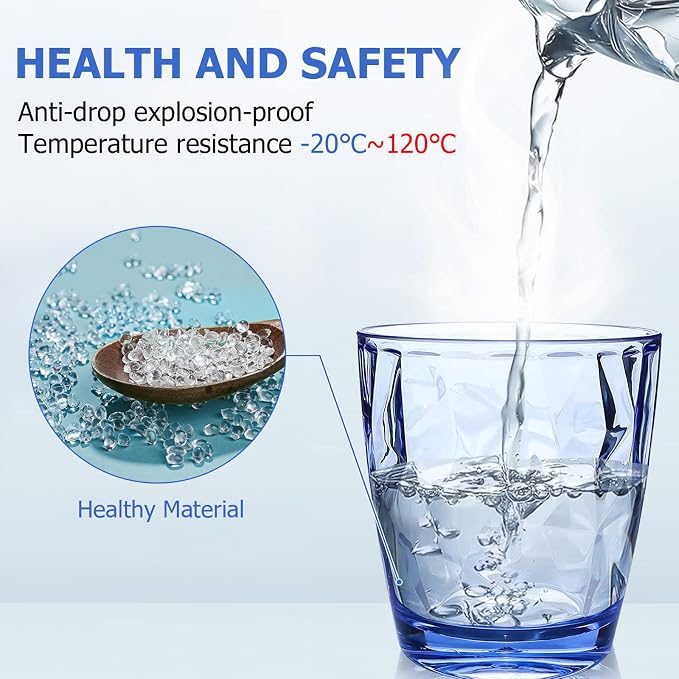 Topsky 10 oz Plastic Water Tumblers | Set of 4 Transparent Unbreakable Drinking - Image 2
