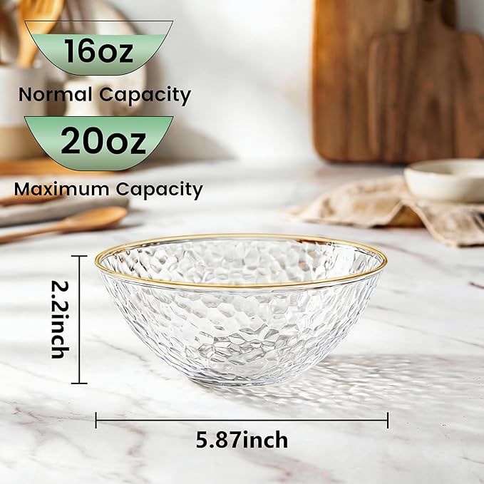 Tinybee 50 Pack Clear Plastic Bowls - Image 2
