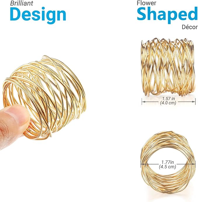 Twisted Wire Mesh Napkin Rings Holders Décor Dinner Party Wedding Christmas - Image 6