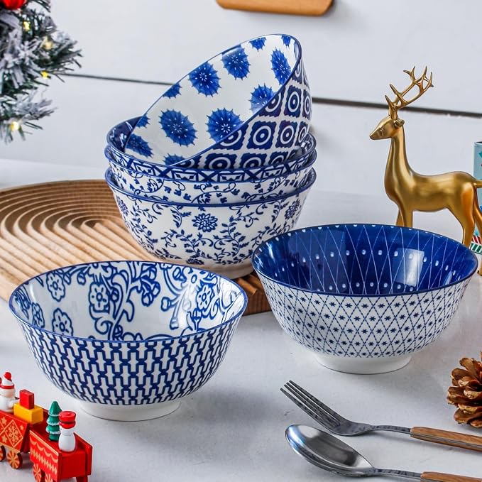 Ceramic Soup Bowls Set - 24 Oz Deep Cereal Bowl - Image 6