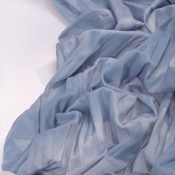 DeZerlor Dusty Blue Cheesecloth Table Runners 4 Pack Summer Boho Runners | - Image 3