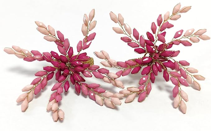 Pink Gold Beaded Napkin Ring - Image 5