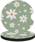 2pcs Cute White Flowers Car Coasters, Absorbent Universal neoprener Cup Holder by Unknown