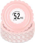 52 Pcs Pink Paper Plates 7 Inch Scalloped Dessert Plates by Polinook-TheAnswerToEveryClutteredSpace