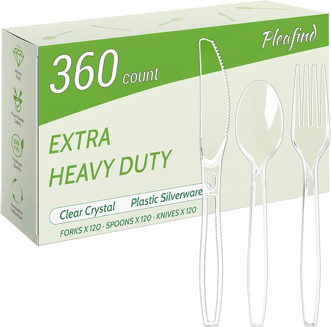 Pleafind 360 Count Plastic Silverware by Pleafind