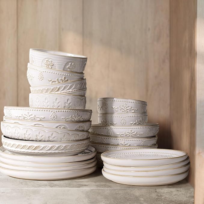 Pasta Bowls, 50oz Large Salad Serving Bowls, 9.75'' Plates Bowls Set of 4 - Image 8